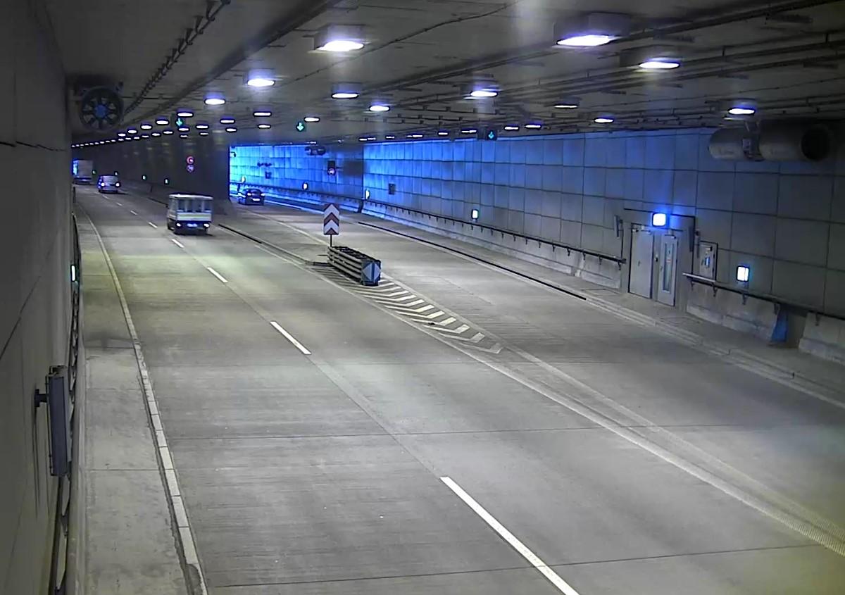 Ekipa filmowa i serwisanci w tunelu DTŚ