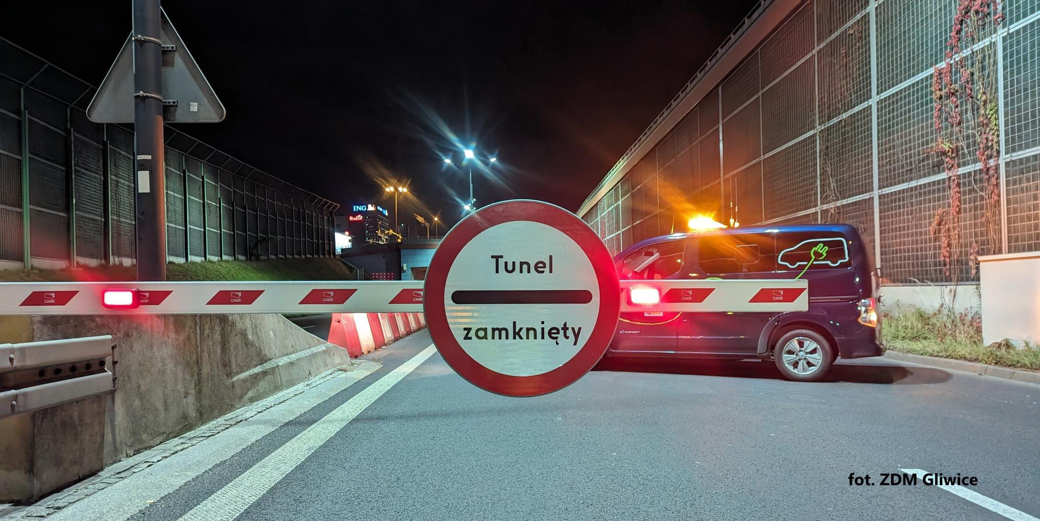 Nocne zamknięcie tunelu, konieczne dla bezpieczeństwa kierowców